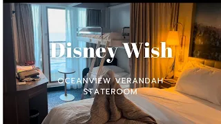 Disney Wish | Oceanview Verandah Stateroom Tour | Room 7142 | Bunk Bed View