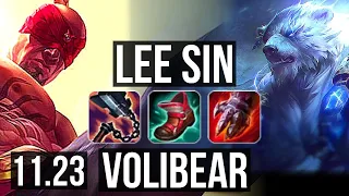 LEE SIN vs VOLIBEAR (JNG) | 14/2/14, Legendary, 300+ games, 900K mastery | KR Master | 11.23