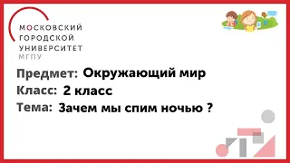 2 класс. Окружающий мир. Зачем мы спим ночью  ?