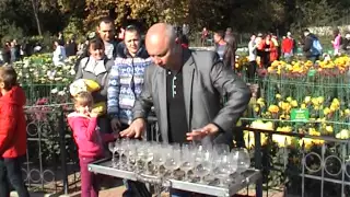 Игра на бокалах / Playing wine glasses.