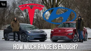 How Much Range Do You ACTUALLY Need? | Tesla Model 3 (330 miles) vs Hyundai Kona EV (258 miles)