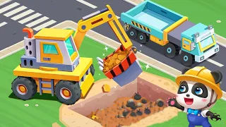 Alat Berat Konstruksi Bayi Panda: Ekskavator, Crane, Dump Truck | Kartun Anak | Babybus Indonesia