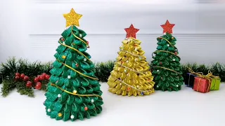 DIY Mini christmas tree - Glitter foam craft idea