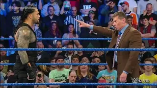 M.S.A Tv Roman Reigns decks Mr . McMahon with a Superman Punch : SmackDown LIVE , April 17, 2019