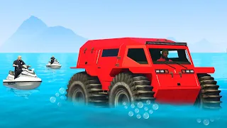 Cops Didn't Know My Tank Drives On Water.. (GTA 5)