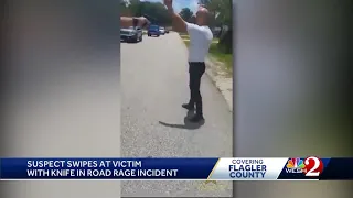 Shocking video shows suspect swipe knife at man in Flagler County road rage incident, deputies say