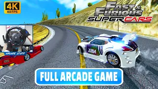Fast And Furious Supercars Arcade (2011) 4k - All Races 1st Place! Wheel + Pedal Cam!