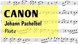 CANON in D SLOW Flute Sheet Music Backing Track Play Along Partitura