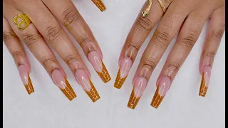 TUTO GEL-X 💅🏽 - FRENCH MARRON 🤎 POSE AMÉRICAINE 🇺🇸