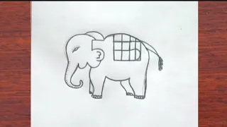 How To  Draw An Elephant From  Number Of 55.Easy Drawing. Drawing  Picture.