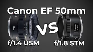 Canon EF 50mm f/1.4 USM против EF 50mm f/1.8 STM