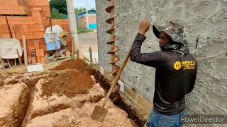 infraestrutura Gabarito e escavação do baldrame