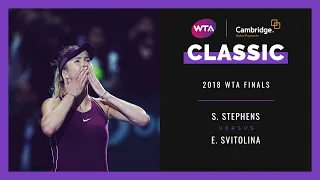Sloane Stephens vs. Elina Svitolina | 2018 WTA Finals | Full Match