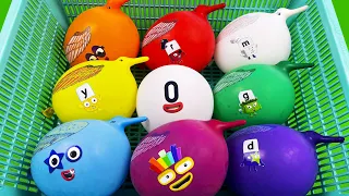 Numberblocks & Alphablocks – Looking Orbeez Bird Balloons Colorful !! Satisfying Orbeez Video, ASMR