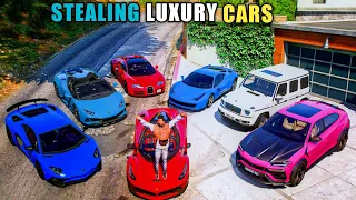 Gta 5 - Stealing $500,000,000 Justin Bieber luxury Cars With Franklin (Real Life Cars)