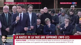 Colère des agriculteurs : suivez en direct sur LCI les annonces de Gabriel Attal