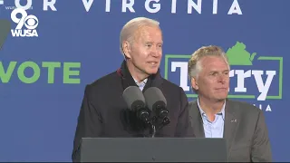 President Joe Biden campaigns with Democrat Terry McAuliffe for Virginia governor race