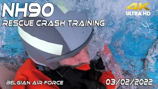 4K UHD Rescue helicopter crew of NH90  practices crash with freaky  and icy drill . 03/02/2022