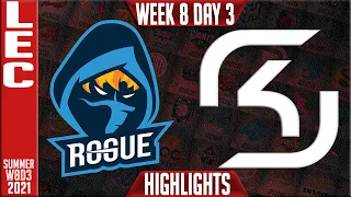 RGE vs SK Highlights | LEC Summer 2021 W8D3 | Rogue vs SK Gaming