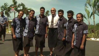Fijian President officiates the presentation of i-Tatau by the Rugby Union teams
