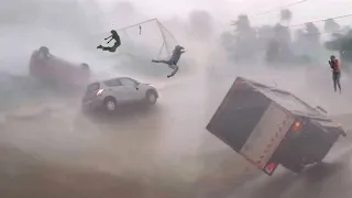 Thousands of overturned cars and torn off Roof :Tornado in Andhara pradesh ,India! Cyclone Michaung