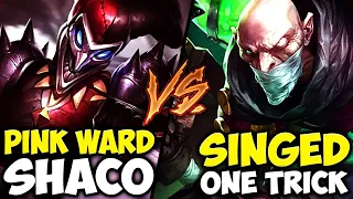 PINK WARD SHACO VS. MASTER SINGED MAIN (BATTLE OF THE ANNOYING ONE TRICKS) - Full Game #24