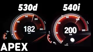 2017 BMW 540i vs. 530d G30 - Acceleration Sound 0-100, 0-200 km/h | APEX