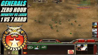 C&C Generals Zero Hour 1 vs 7 Hard armies  CHINA Infantry VS USA Laser ( Twilight Flame )