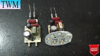 LED BULB REPAIR 9W HAVELLS DRIVER CIRCUIT CAPACITOR NOT WORK & 9W LED KIT OK  @TECHWITHMANISH1989
