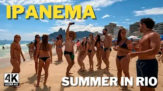 🇧🇷 IPANEMA BEACH CROWDED | SUMMER IN RIO 4K ⁶⁰ | BRAZIL