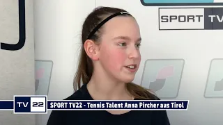 SPORT TV22: Tennis Talent Anna Pircher aus Tirol im TV22 Studio