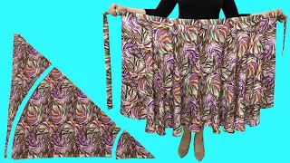 How to Make Wrap Skirt with Side Knot 💜💛💚