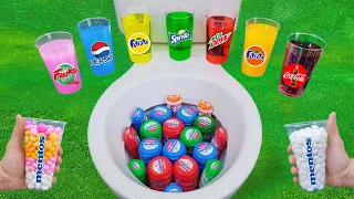 Experiment: Coca Cola, Fanta, Pepsi, Sprite, Mtn Dew, Fruko vs Different  Mentos in the Toilet