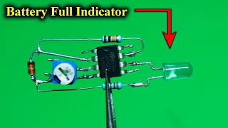 Battery Full Indicator Using UA741/LM741 Op Amp IC, For 3.7v,  6v, 12v Battery