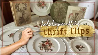 6 UPCYCLED THRIFT FLIPS: Thrift Store Makeovers with IOD 2023 Holiday Transfers! Amazingly Creative!