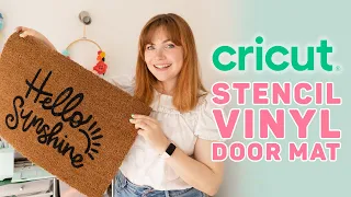 Cricut Stencil Vinyl Doormat Tutorial | How to use & Paint your doormat