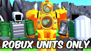 Using Only Robux Units VS Endless Mode In Roblox Toilet Tower Defense