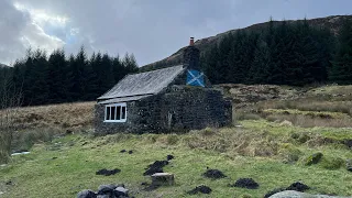 A Winter Overnighter with my dog in a Scottish Bothy (Forest of Galloway) (No Talking)