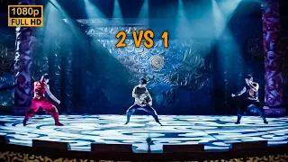Friend Keanu Reevers (Tiger Chen) against 2 people with tai chi techniques. Man Of Tai Chi (2013)