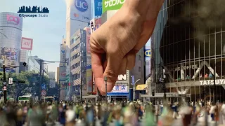 【DIY】Making a Miniature Diorama on 1/150 scale of the Shibuya Crossing in Tokyo 【Compilation 】