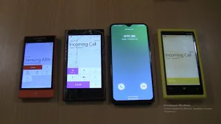 Samsung Galaxy A30s+HTC+2Nokia Lumia Over the Horizon Incoming call & Outgoing call at the Same Time