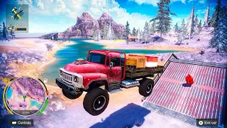 Truck Loading Full Load & Driving Across Snowfield - Off The Road Unleashed Nintendo Switch Gameplay