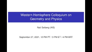 WHCGP: Nathan Seiberg, "Comments on Lattice vs. Continuum Quantum Field Theory"