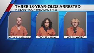 Three 18-year-olds arrested in deadly rock throwing spree