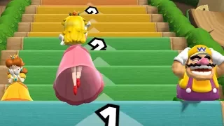 Mario Party 9 - Step It Up - Daisy, Peach vs Mario, Wario Gameplay | Cartoons Mee