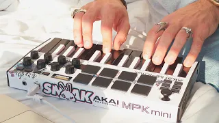 making a moody guitar lofi beat with the akai mpk mini