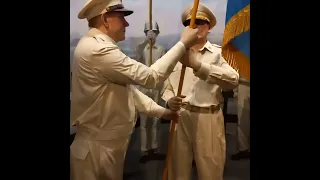 General MacArthur receives the UN Flag from General Collins, in 1950 #un #shorts #Koreanwar #museum