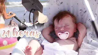 🌴🌊A day at THE BEACH with my  REBORN BABY CAELI / 24 hours routine || Ada Sweet