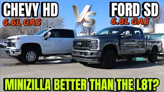 2024 Ford F250 6.8L Gas VS Chevy Silverado HD 6.6L Gas: Is The L8T Better Than The Mini Zilla?