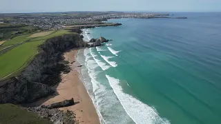 Flying over Newquay, Cornwall #newquay #cornwall #drone #dji #lovecornwall #visitcornwall #blue